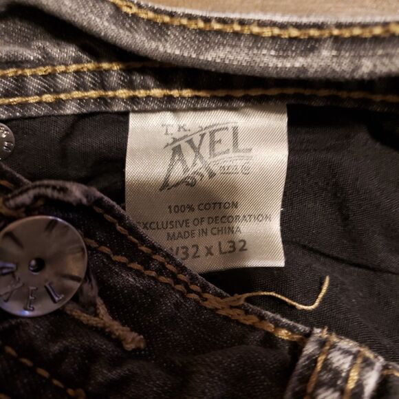 Axel Relaxed Straight Distressed Black Women's Jeans Sz 32x32 - Picture 8 of 8